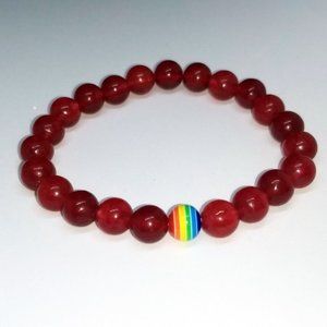 Jewelry - PRIDE BRACELET ❤️ Red w/ Rainbow Bead Cute Jewelry Jewelry - PRIDE BRACELET ❤️ Red w/ Rainbow Bead Cute Jewelry